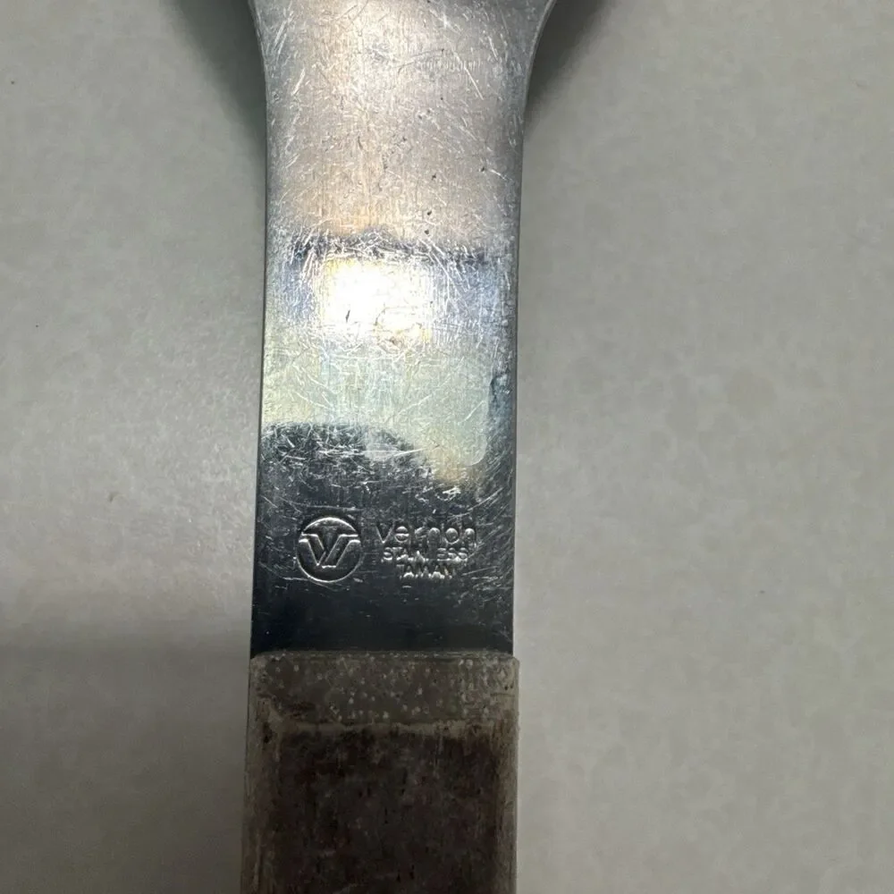 Vtg Vernco Ice Cream Spade Spoon Scoop Stainless w Wood Handle Vernon Co